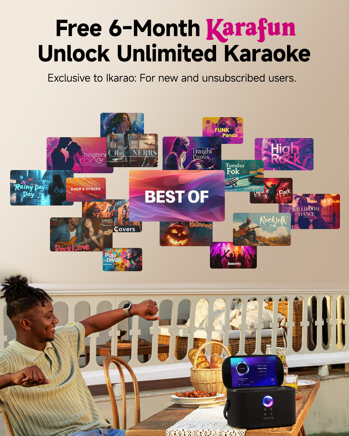 Exclusive to Ikarao: Get a free 6-month Karafun subscription! Unlock unlimited karaoke songs for new and unsubscribed users. Perfect for endless singing fun!