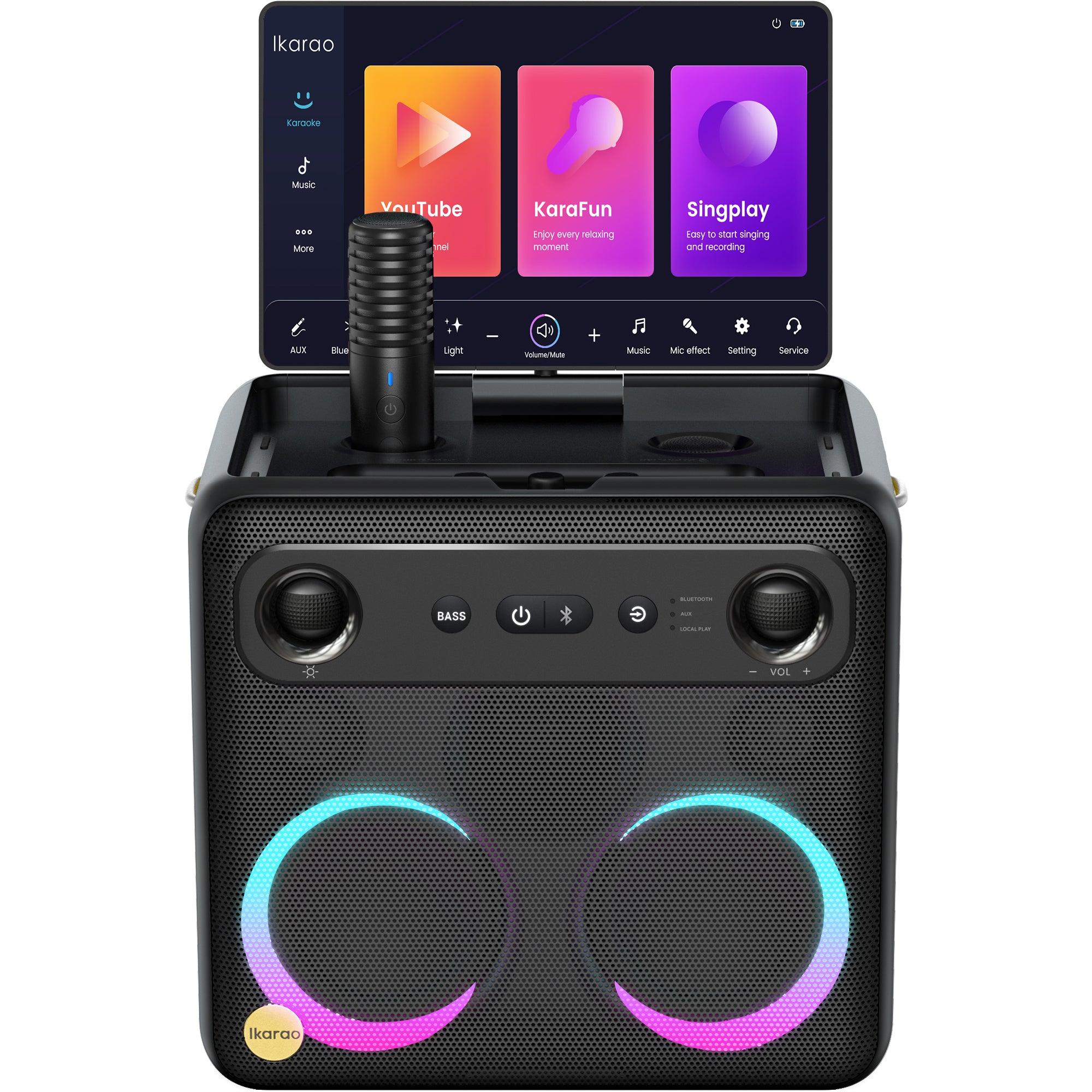 Discover the Ikarao Break X2 karaoke machine for adults, featuring a 10.1" lyrics display, wireless microphones, 64GB storage, and 300W peak power for the ultimate smart karaoke experience!