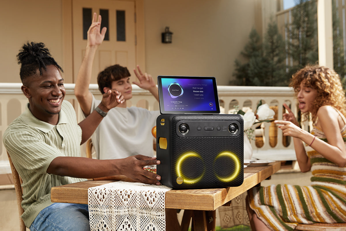 Shell S1 portable karaoke machine with Bluetooth connectivity for outdoor fun in Christmas holiday