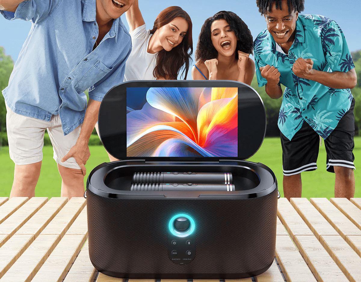 Shell S1 portable karaoke machine with Bluetooth connectivity for outdoor fun in Christmas holiday