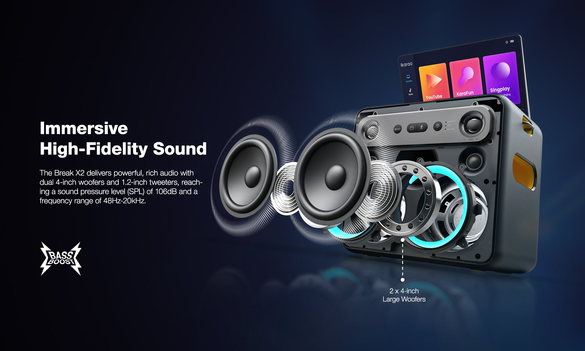 Ikarao Break X2 Smart Karaoke Speaker - Ledmart.pk Ikarao Break X2 Smart Karaoke Speaker - Ledmart.pk