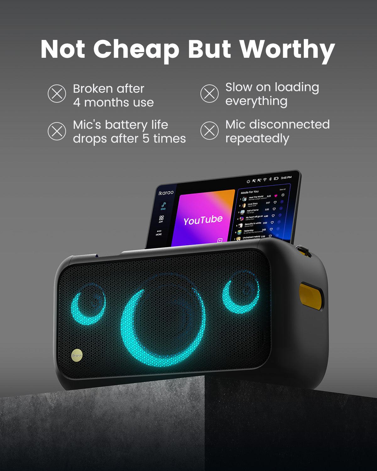 Break X1 Premium Portable Wireless Audio Machine with 107dB Sound Pressure, 6.5” Woofer, and 13.3” HD Screen