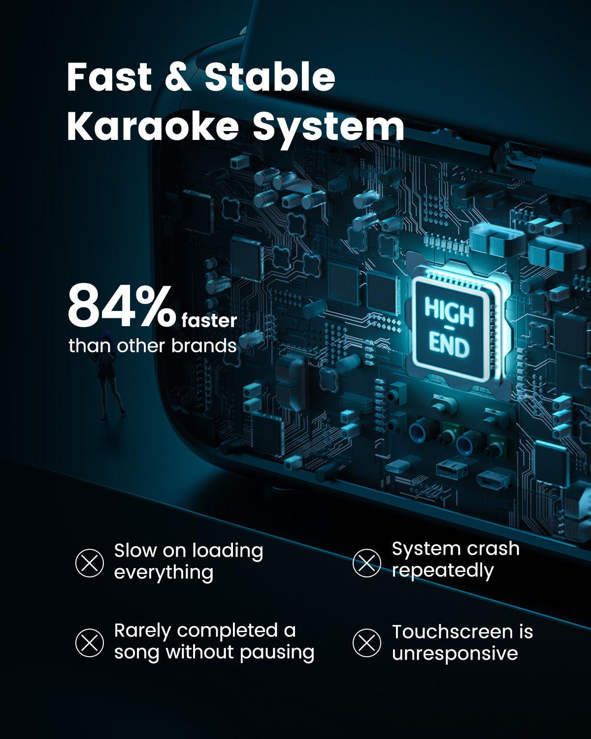 Experience our high-end karaoke machine, designed for fast and stable performance. 