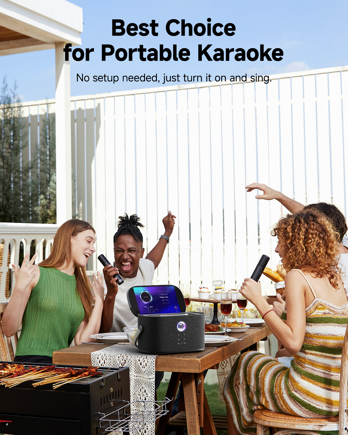 Shell S2 Smart Karaoke Machine With Built-In 8" Screen Lyrics And Hidden Wireless Microphone