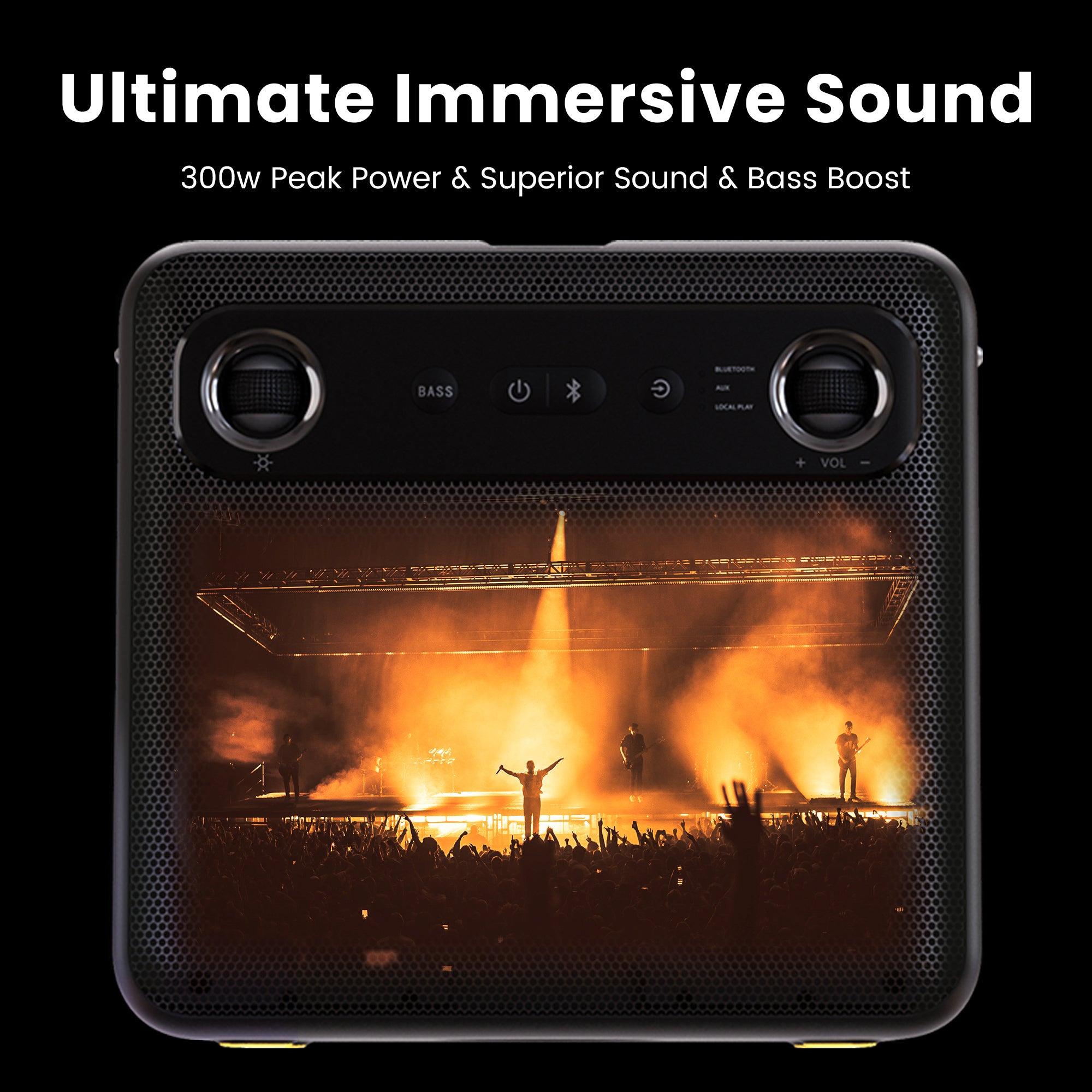 Experience ultimate immersive sound with our karaoke machine, featuring 300W power, superior audio quality, and bass boost technology for an unforgettable music experience!